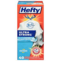 Hefty Tall Kitchen Bags, Ultra Strong, Drawstring, Clean Burst, 13 Gallon