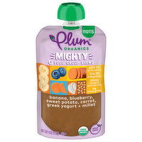 Plum Organics® 4 Food Group Blend Banana, Blbry, Swt Potato, Carrt, Grk Yogurt + Millet 4oz Pch - 4 Ounce 