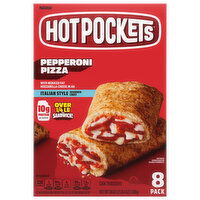 Hot Pockets Sandwiches, Pepperoni Pizza, Italian Style Seasoned Crust, 8 Pack - 8 Each 