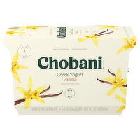 Chobani Yogurt, Greek, Nonfat, Vanilla, Value 4 Pack - 4 Each 