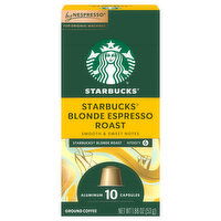 Starbucks Coffee, Ground, Blonde Espresso Roast, Aluminum Capsules