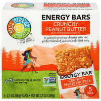 Full Circle Market Energy Bars, Peanut Butter, Crunchy - 5 Each 