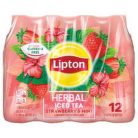 Lipton Iced Tea, Strawberry & Mint, Herbal - 12 Each 