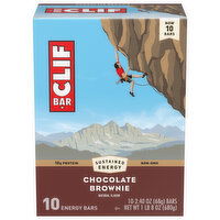 CLIF CLIF BAR - Chocolate Brownie Flavor - Made with Organic Oats - 10g Protein - Non-GMO - Plant Based - Energy Bars - 2.4 oz. (10 Pack)