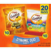 Goldfish Baked Snack Crackers, Dynamic Duo, Variety, 20 Pack