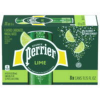 Perrier Mineral Water, Carbonated, Lime Flavored - 8 Each 