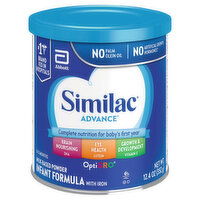 Similac Infant Formula with Iron, Milk-Based Powder, OptiGro, 0-12 Months - 12.4 Ounce 