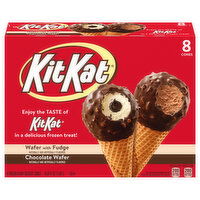 Kit Kat Frozen Dairy Dessert Cones, Wafer with Fudge/Chocolate Wafer - 8 Each