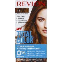 Revlon Hair Color, Medium Golden Brown 53, Permanent - 1 Each 