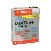 Topcare Vapor Ice, Maximum Strength Daytime Cold & Flu Severe Non-Drowsy Pain Reliever-Fever Reducer - 24 Each 