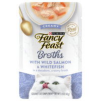 Fancy Feast Purina Fancy Feast Lickable Wet Cat Food Broth Topper, Creamy Wild Salmon and Whitefish - 1.4 Ounce 