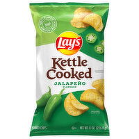 Lay's Potato Chips, Jalapeno Flavored, Kettle Cooked - 8 Ounce 