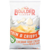 Boulder Potato Chips, Cheddar Sour Cream, Thin & Crispy - 6 Ounce 