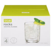 True Cocktail Glasses, Rocks - 4 Each