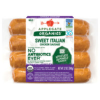 Applegate Organics Chicken Sausage, Sweet Italian, Mild - 12 Ounce 