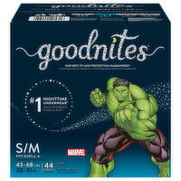 GoodNites Underwear, Nighttime, Marvel, S/M (43-68 lbs), Boys - 44 Each 