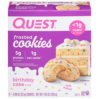 Quest Cookies, Frosted, Birthday Cake Flavor - 8 Each 