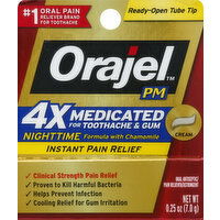 Orajel Toothache & Gum, Instant Pain Relief, Nighttime, Formula with Chamomile, Cream - 0.25 Ounce 