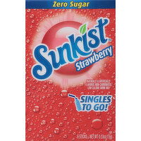 Sunkist Drink Mix, Zero Sugar, Strawberry - 6 Each 