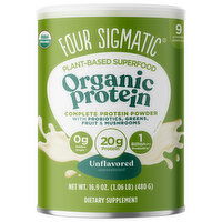 Four Sigmatic Protein Powder, Organic, Plant-Based, Unflavored, Unsweetened