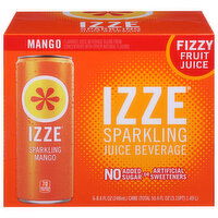 Izze Juice Beverage, Sparkling, Mango Flavored - 6 Each 