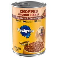 Pedigree Food for Dogs, Beef, Bacon & Cheese Flavor, Chopped Ground Dinner - 22 Ounce 