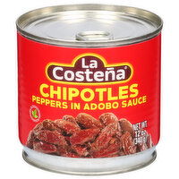 La Costena Peppers, in Adobo Sauce, Chipotles - 12 Ounce 