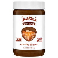 Justin's Hazelnut & Almond Butter, Chocolate - 16 Ounce 