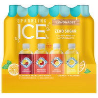 Sparkling Ice Sparkling Water, Flavored, Zero Sugar, Assorted, Lemonades, 12 Pack - 12 Each 