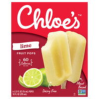 Chloe's Fruit Pops, Lime - 4 Each 