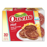 Owens Pork Sausage Patties, Hot - 30 Each 