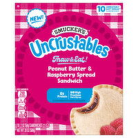 Smucker's Sandwich, Peanut Butter & Raspberry Spread - 10 Each 