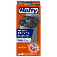 Hefty Drawstring Bags, Tall Kitchen, 13 Gallon, Blackout, Scent Free