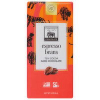 Endangered Species Dark Chocolate, Espresso Beans, 72% Cocoa - 3 Ounce 