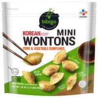 Bibigo Dumplings, Korean Style, Pork & Vegetable, Mini Wontons - 24 Ounce 