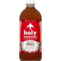 Holy Kombucha Tea, Raw Fizzy Probiotic, Hibiscus Sangria - 16.9 Ounce 