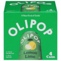 Olipop Soda, Lemon Lime - 4 Each