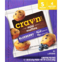 Crav'n Flavor Muffins, Blueberry, Mini - 5 Each 