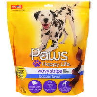 Paws Happy Life Dog Treats, Bacon Flavor, Wavy Strips