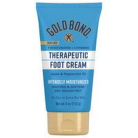 Gold Bond Foot Cream, Therapeutic, Jojoba & Peppermint Oil - 4 Ounce 