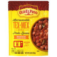 Old El Paso Pinto Beans, Tex-Mex Style, Microwavable, Medium Spice - 8.8 Ounce