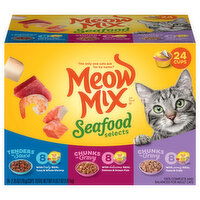 Meow Mix Cat Food, Seafood Selects, Adult - 24 Each 