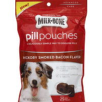 Milk-Bone Dog Treats, Hickory Smoked Bacon Flavor, Pill Pouches - 6 Ounce 