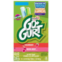 Go-Gurt Yogurt, Strawberry/Mixed Berry, Fat Free, Value Pack - 16 Each 