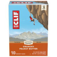 CLIF CLIF BAR - Crunchy Peanut Butter - Made with Organic Oats - 11g Protein - Non-GMO - Plant Based - Energy Bars - 2.4 oz. (10 Pack)