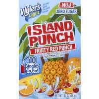 Wylers Light Drink Mix, Fruity Red Punch, Island Punch - 10 Each 