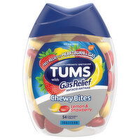 Tums Antacid/Antigas, with Gas Relief, Chewy Bites, Lemon & Strawberry, Tablets