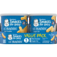 Gerber Baked Grain Snack, Mild Cheddar/Veggie Dip, Value Pack - 4 Each 