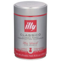 Illy Coffee, 100% Arabica, Ground, Classic Roast, Classico - 8.8 Ounce 