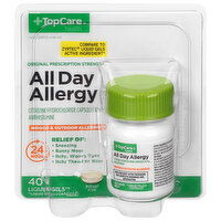 TopCare All Day Allergy, Original Prescription Strength, 10 mg, Liquid Gels